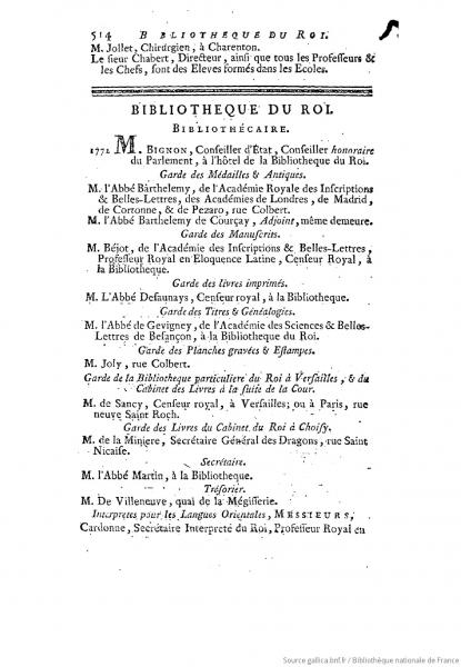 Almanach royal 1780